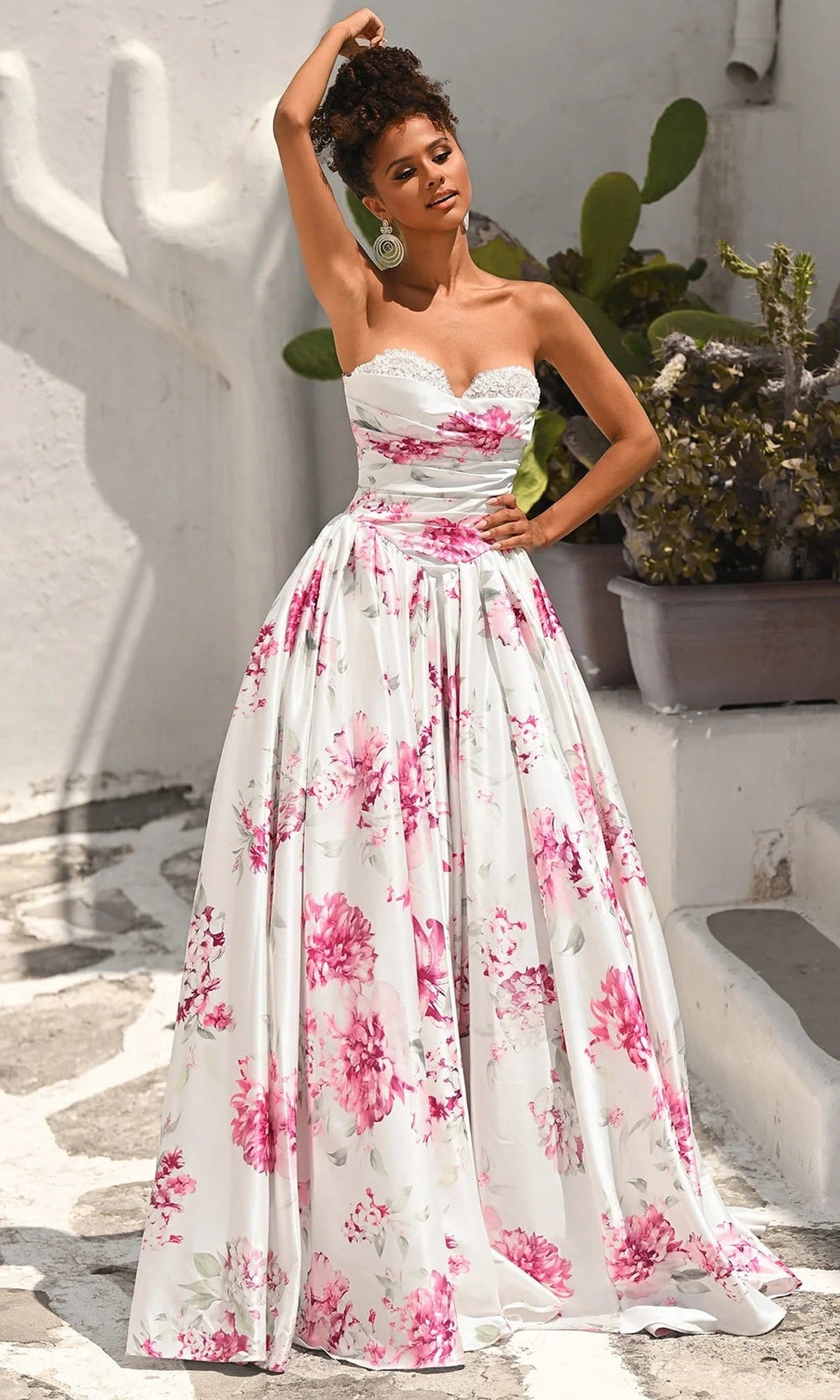 Portia and Scarlett PS26298 - Lace Trim Sweetheart Floral Ballgown