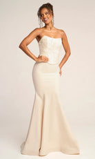 Portia and Scarlett PS26301E - Lace Applique Bodice Trumpet Dress