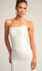 Portia and Scarlett PS26301E - Lace Applique Bodice Trumpet Dress
