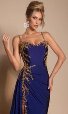 Portia and Scarlett PS26304E - Spaghetti Strap Beaded Applique Dress