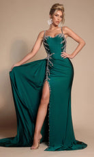 Portia and Scarlett PS26304E - Spaghetti Strap Beaded Applique Dress