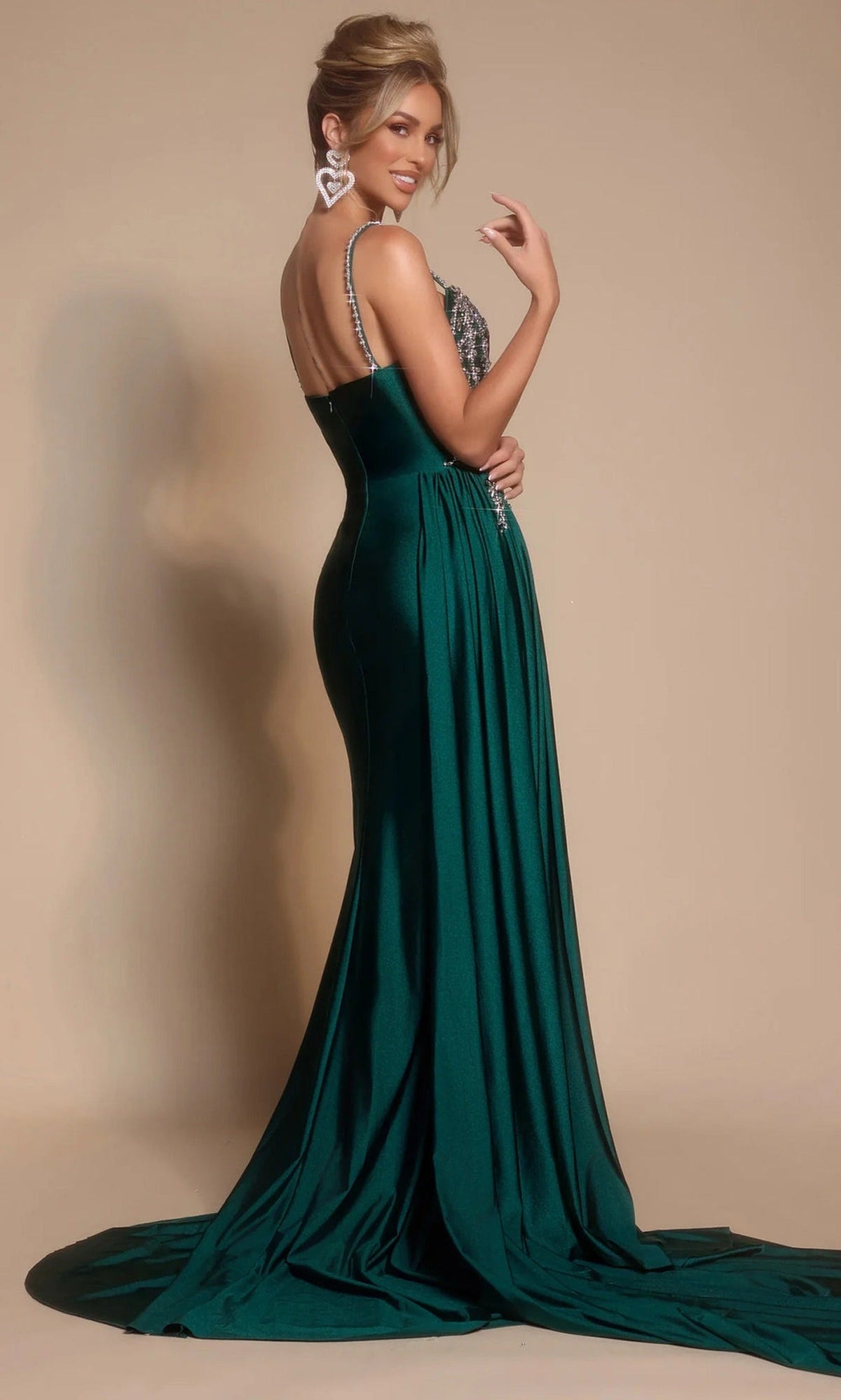 Portia and Scarlett PS26304E - Spaghetti Strap Beaded Applique Dress
