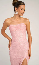 Portia and Scarlett PS26309E - Ruched Beaded Column Dress