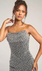 Portia and Scarlett PS26309E - Ruched Beaded Column Dress