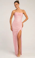 Portia and Scarlett PS26309E - Ruched Beaded Column Dress