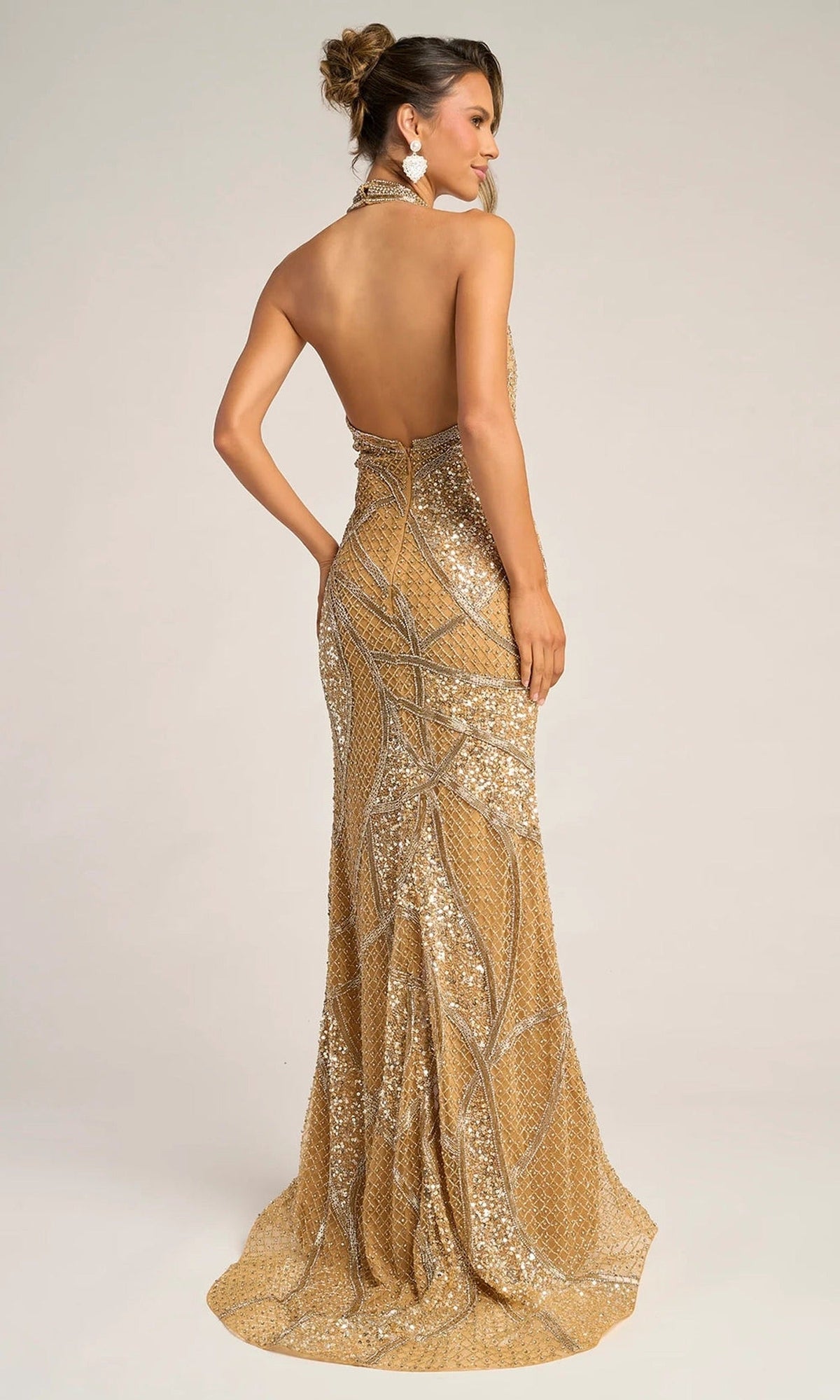 Portia and Scarlett PS26406C - Keyhole Geometric Beaded Prom Gown