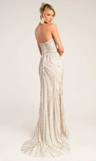 Portia and Scarlett PS26407C - Jeweled Ornate Plunge V-Neck Gown