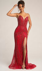 Portia and Scarlett PS26407C - Jeweled Ornate Plunge V-Neck Gown