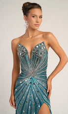 Portia and Scarlett PS26409C - Strapless Mirror Beaded Prom Dress