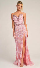 Portia and Scarlett PS26413C - Deep V-Neckline Shimmer Prom Dress