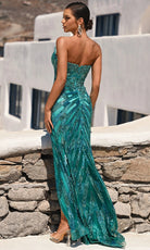 Portia and Scarlett PS26413C - Deep V-Neckline Shimmer Prom Dress