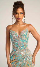 Portia and Scarlett PS26413C - Deep V-Neckline Shimmer Prom Dress