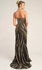 Portia and Scarlett PS26418C - Strapless Beaded Prom Gown Slit - Silhouette Dresses