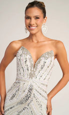 Portia and Scarlett PS26418C - Strapless Beaded Prom Dress With Slit