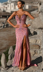 Portia and Scarlett PS26418C - Strapless Beaded Prom Dress With Slit