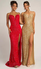 Portia and Scarlett PS26424C - Deep Sweetheart Sparkle Sheath Dress