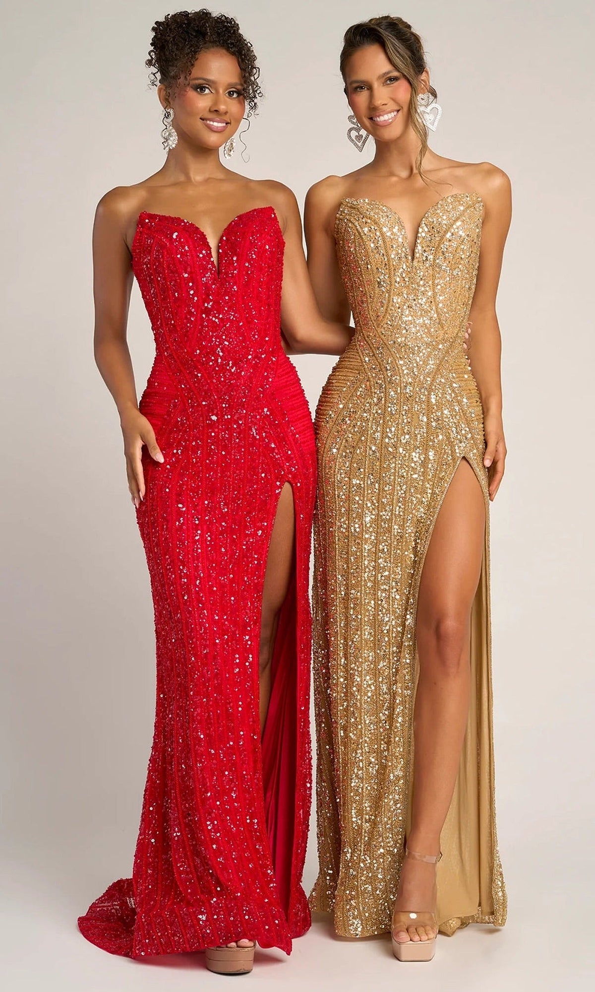 Portia and Scarlett PS26424C - Deep Sweetheart Sparkle Sheath Dress