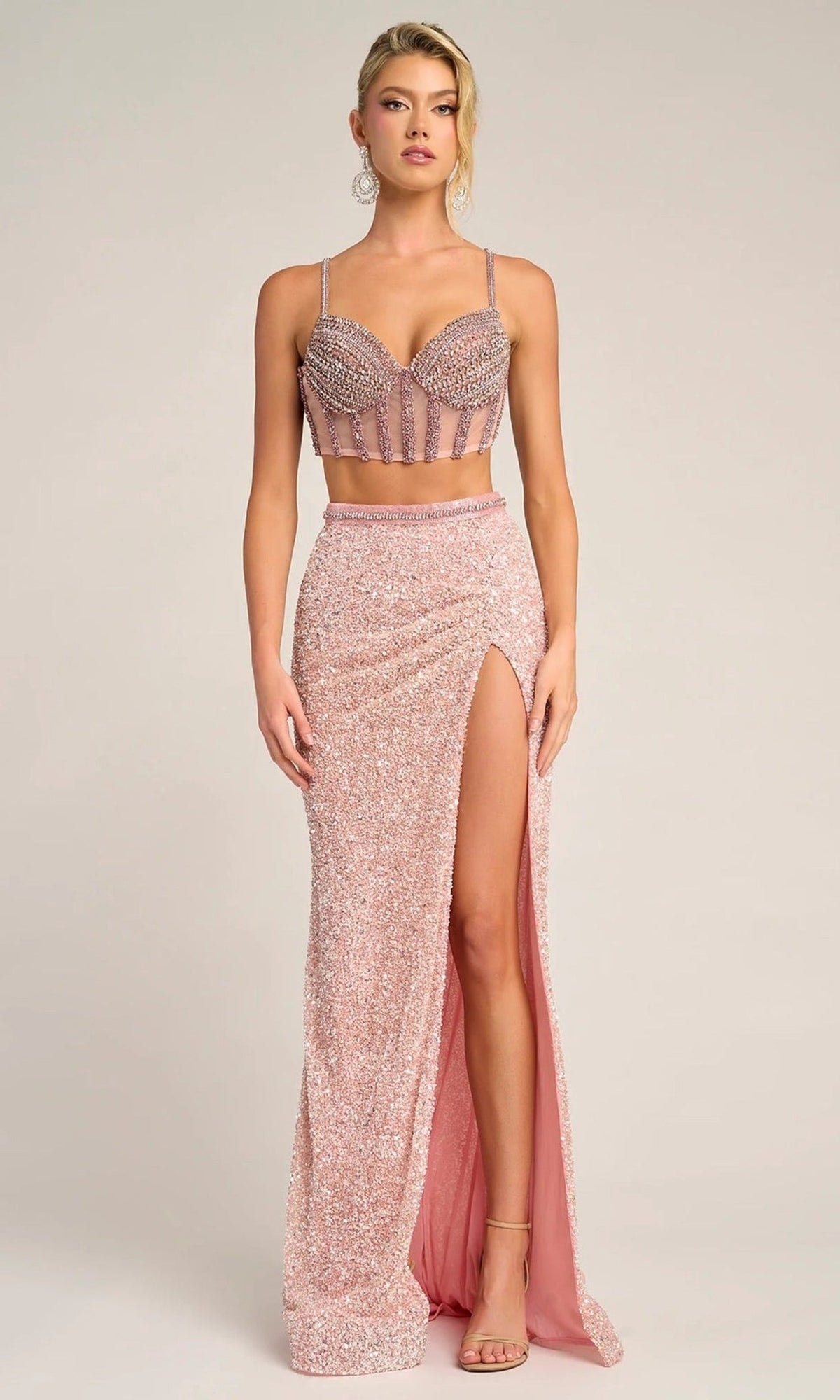 Portia and Scarlett PS26429C - Beaded Corset Fitted Two-Piece Dress - Silhouette Dresses