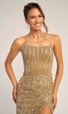 Portia and Scarlett PS26430C - Scoop Neck Strapless Embellished Dress