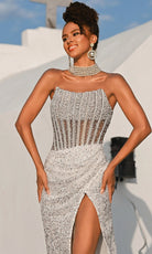 Portia and Scarlett PS26430C - Scoop Neck Strapless Embellished Dress