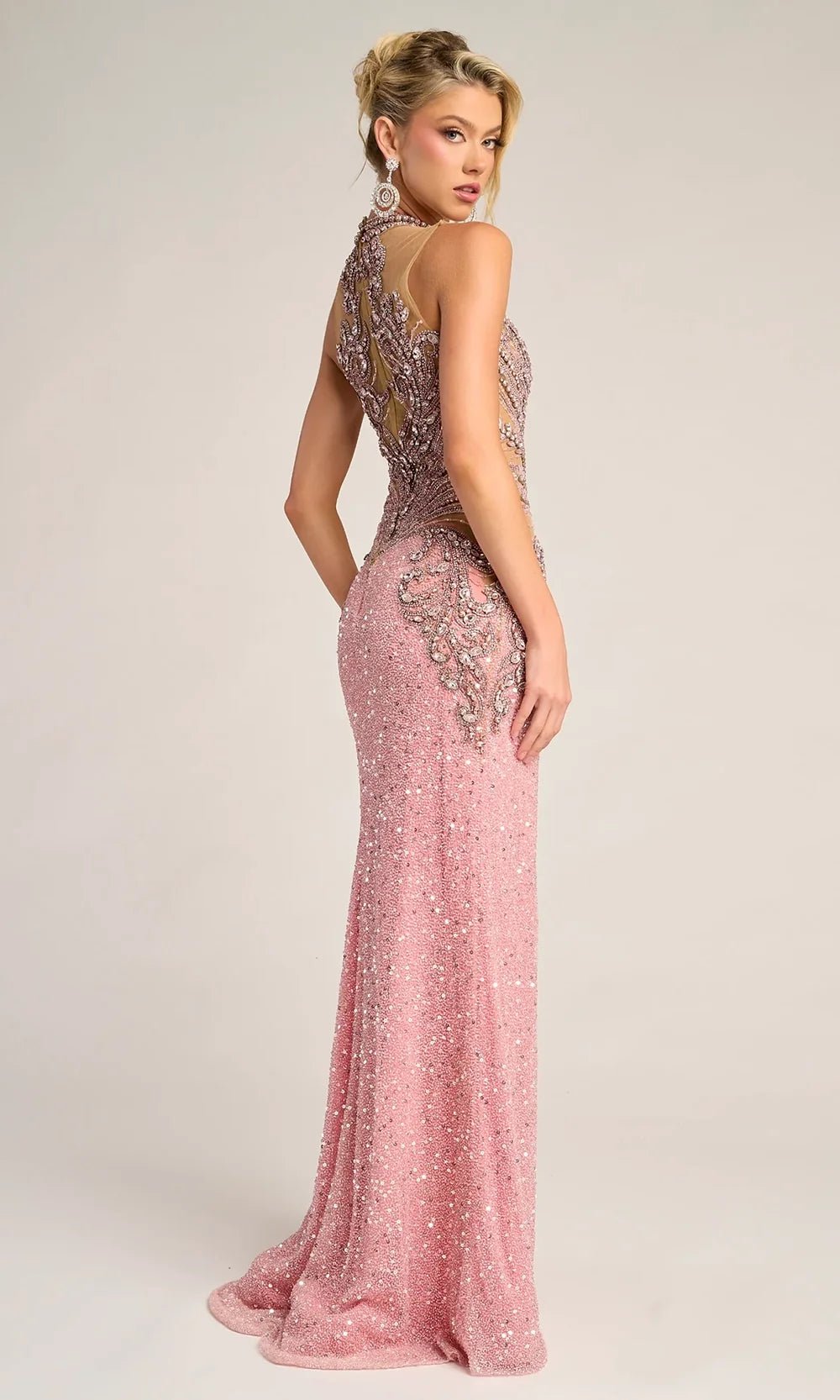 Portia and Scarlett PS26436C - Illusion Bodice High Neck Gown - Silhouette Dresses