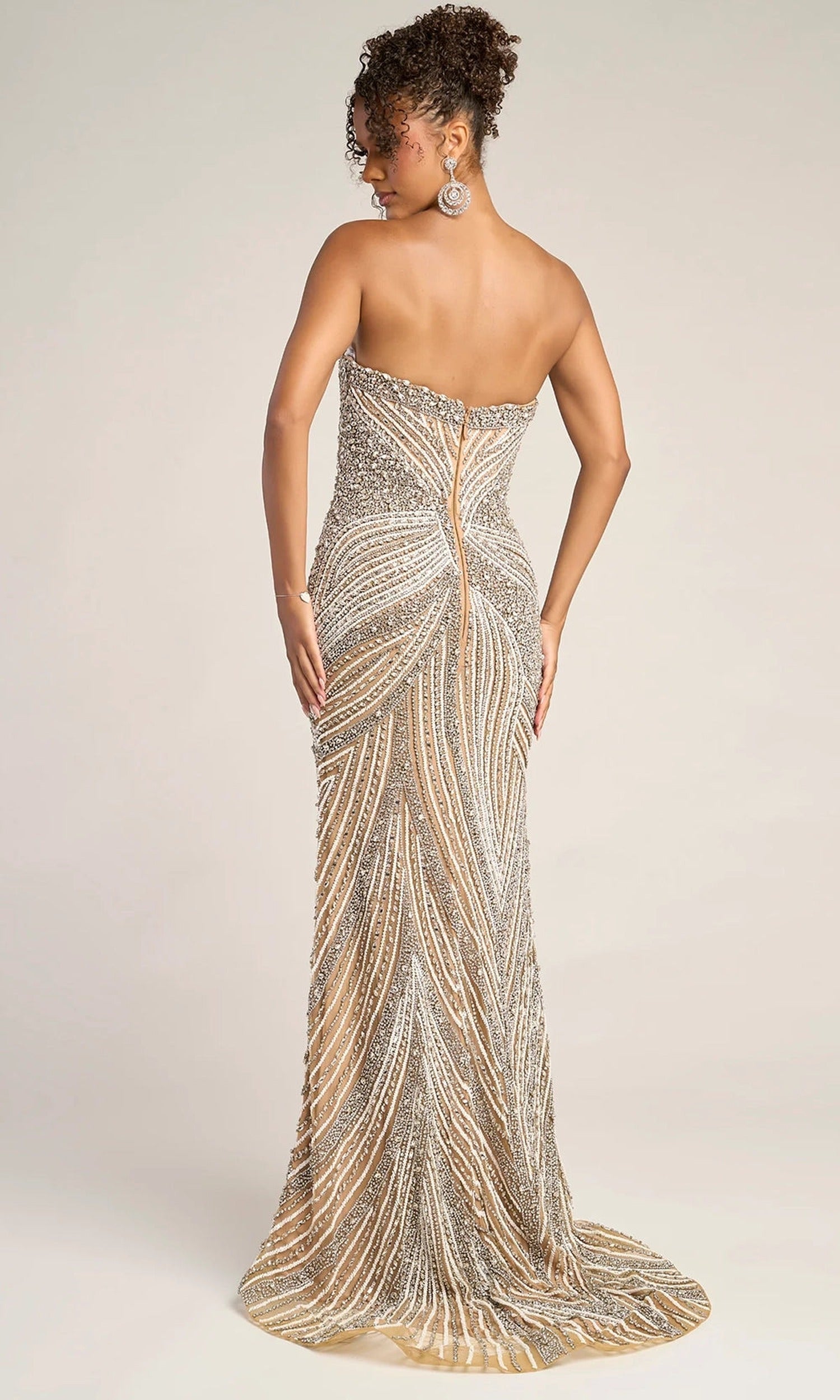 Portia and Scarlett PS26448C - Crystal Beaded Strapless Neckline Gown