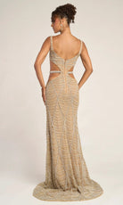 Portia and Scarlett PS26455C - Art Deco Beaded Gown with Cutouts