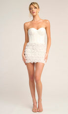 Portia and Scarlett PS26500 - 3D Rosette Strapless Cocktail Dress - Silhouette Dresses