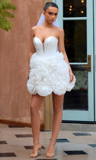 Portia and Scarlett PS26503 - Strapless Ruffle Rosette A-Line Dress - Silhouette Dresses