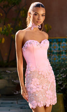 Portia and Scarlett PS26732 - Floral Applique Illusion Sheath Dress - Silhouette Dresses