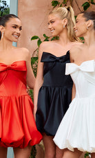 Portia and Scarlett PS26734 - Bow Neckline Bubble Short Dress