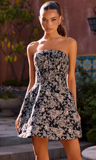 Portia and Scarlett PS26743 - Strappy Back Floral Print Cocktail Dress