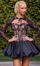 Portia and Scarlett PS26745 - Lace Corset Bodice Bubble Mini Dress