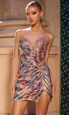 Portia and Scarlett PS26800C - Sweetheart Neck Embellished Mini Dress