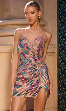 Portia and Scarlett PS26800C - Sweetheart Neck Embellished Mini Dress - Silhouette Dresses