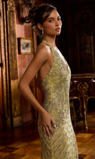 Portia and Scarlett PS26851C - Halter Neck Beaded Evening Gown
