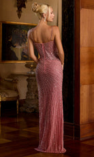 Portia and Scarlett PS26853C - Spaghetti Strap Linear Embellished Gown