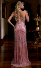 Portia and Scarlett PS26860C - Bead Encrusted High Slit Sheath Gown - Silhouette Dresses