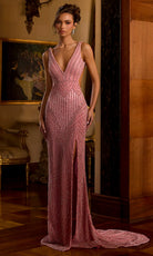 Portia and Scarlett PS26864C - Backless Dazzling Beaded Sheath Gown - Silhouette Dresses