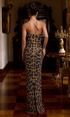 Portia and Scarlett PS26868C - Beaded Animal Pattern Strapless Dress - Silhouette Dresses