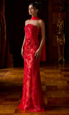 Portia and Scarlett PS26900E - Floral Embellished Sheath Evening Gown