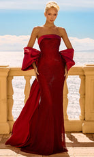 Portia and Scarlett PS26904E - Straight Across Shimmer Evening Gown