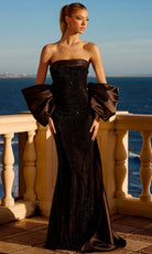 Portia and Scarlett PS26904E - Straight Across Shimmer Evening Gown