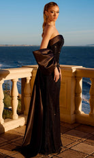 Portia and Scarlett PS26904E - Straight Across Shimmer Evening Gown