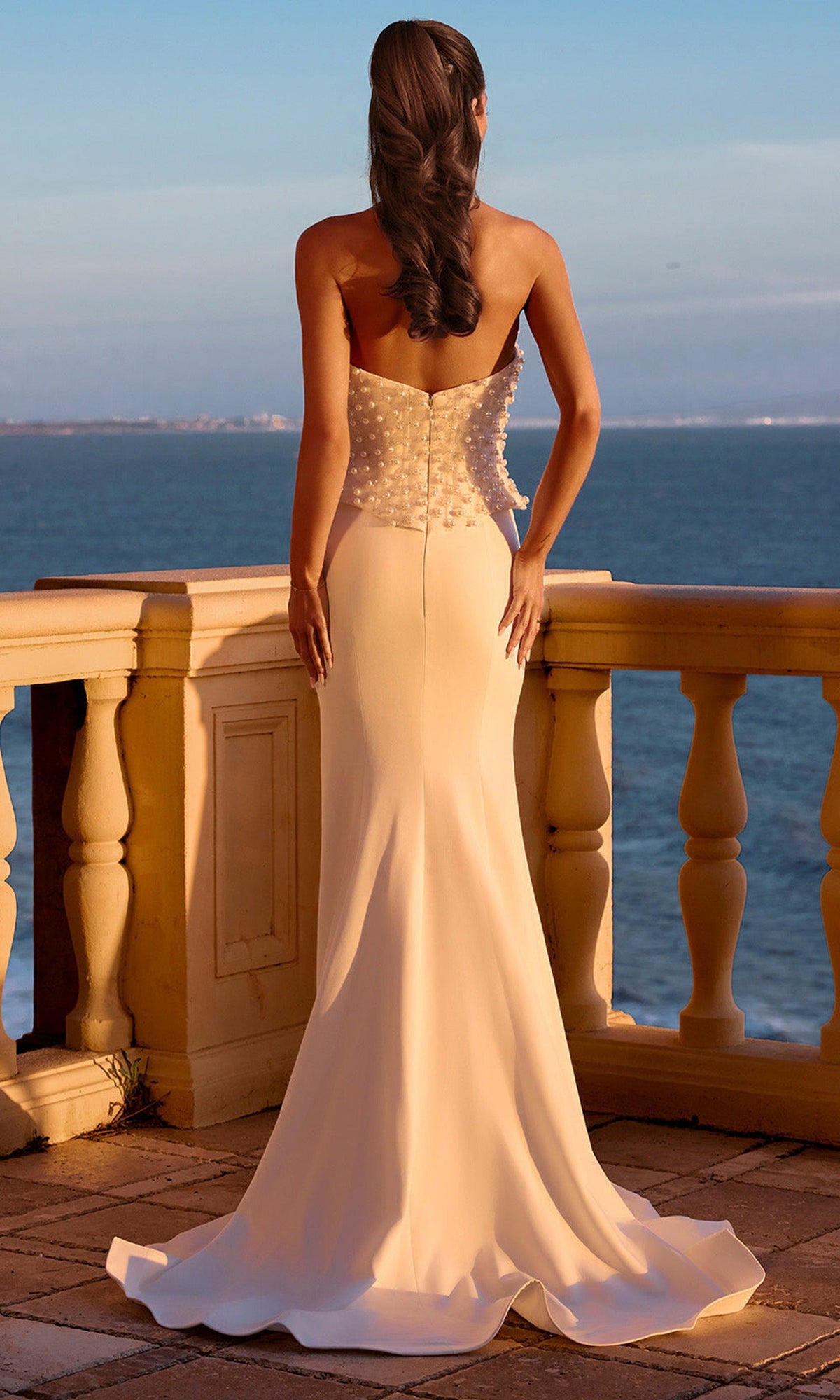 Portia and Scarlett PS26907E - Pearl Corset Mermaid Evening Gown