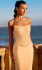 Portia and Scarlett PS26907E - Pearl Corset Mermaid Evening Gown