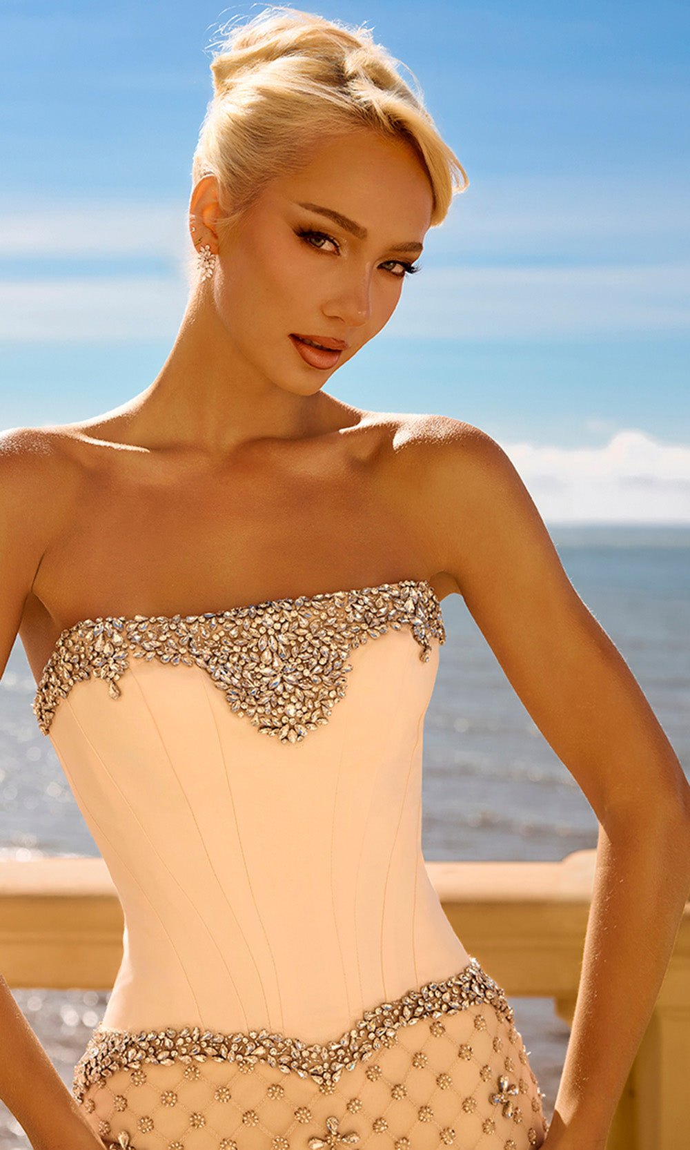 Portia and Scarlett PS26909E - Strapless Rhinestone Encrusted Dress - Silhouette Dresses
