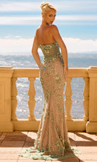 Portia and Scarlett PS26910E - Floral Detail Basque Sheath Gown