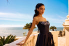 Portia and Scarlett PS26921E - Strapless Draped Overskirt Gown - Silhouette Dresses