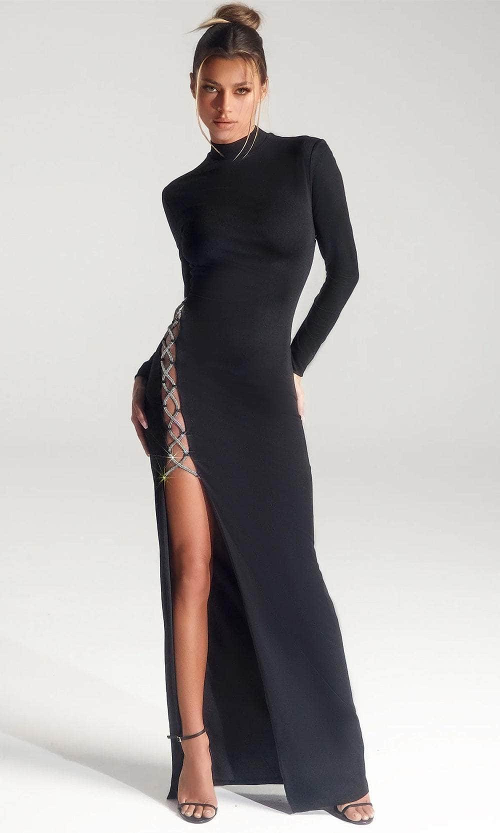 Portia and Scarlett PS326B - High Neck Sheath Evening Dress - designer mother of the bride dress at Silhouette Dresses